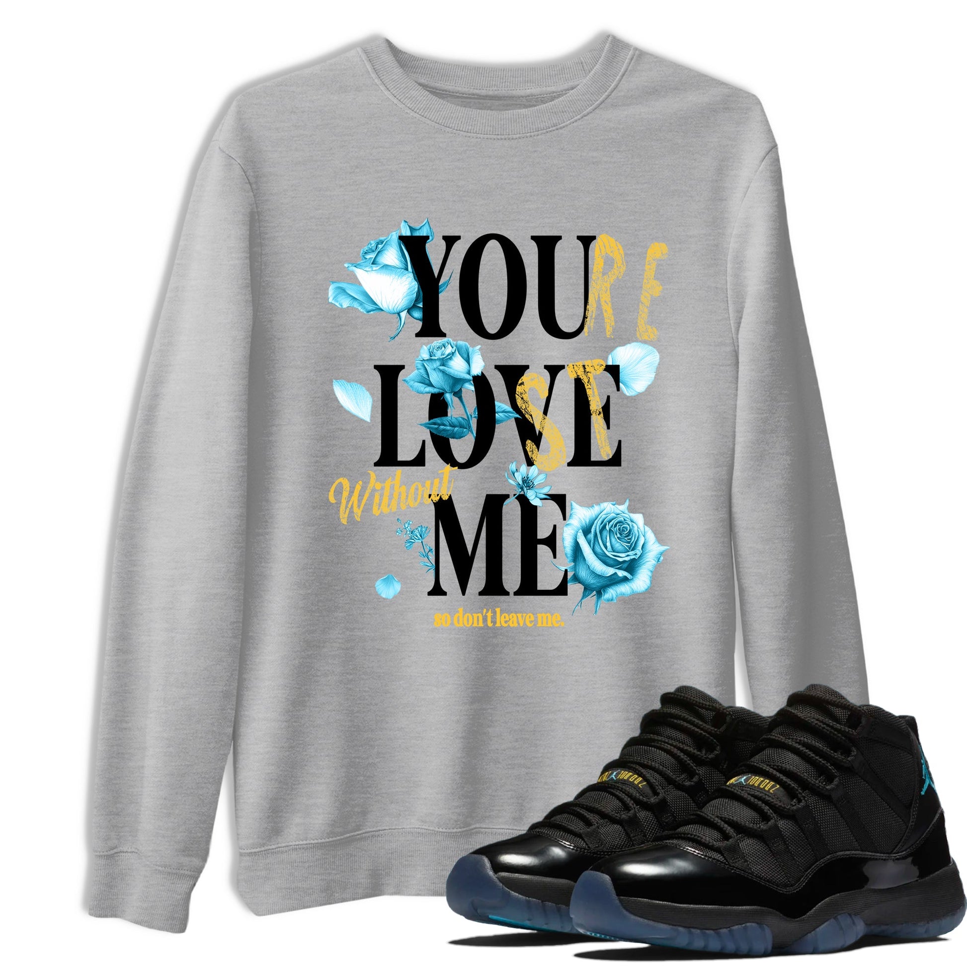 Sneaker match tees – Sneaker Tees To Match Air Jordan 11 Gamma Shoes – You Love Me Tee Heather Grey 1