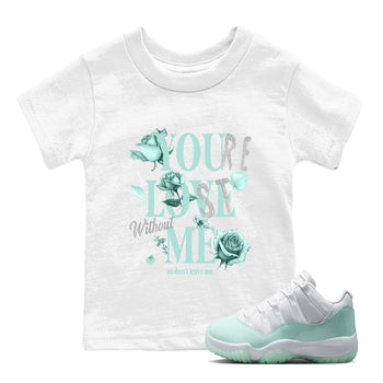 You Love Me baby and kids t-shirt crafted for little sneakerheads to shine with the Air Jordan 11 Igloo sneakers, displayed in White 1.