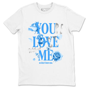 You Love Me sneaker match t-shirt styled to complete your fit with the Air Jordan 12 White and University Blue sneakers, shown in White 2.