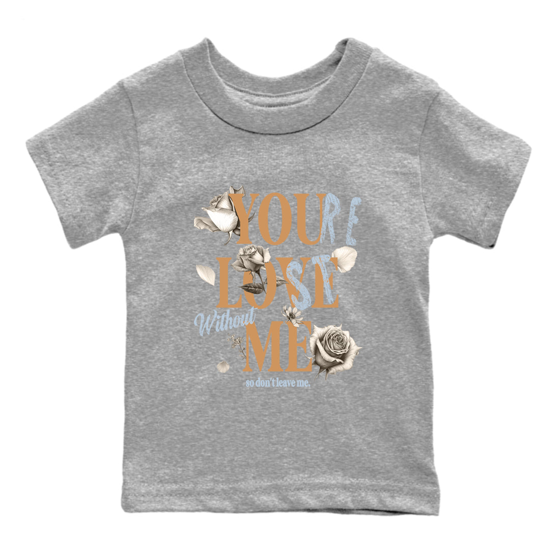 Sneaker match tees – Sneaker Tees To Match Air Jordan 3 Champagne and Oysters Shoes – You Love Me Kids T-Shirt Heather Grey 2