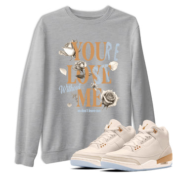 Sneaker match tees – Sneaker Tees To Match Air Jordan 3 Champagne and Oysters Shoes – You Love Me Tee Heather Grey 1