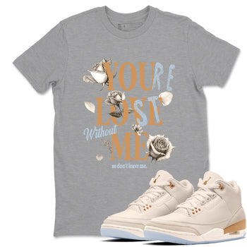 Sneaker match tees – Sneaker Tees To Match Air Jordan 3 Champagne and Oysters Shoes – You Love Me Tee Heather Grey 1
