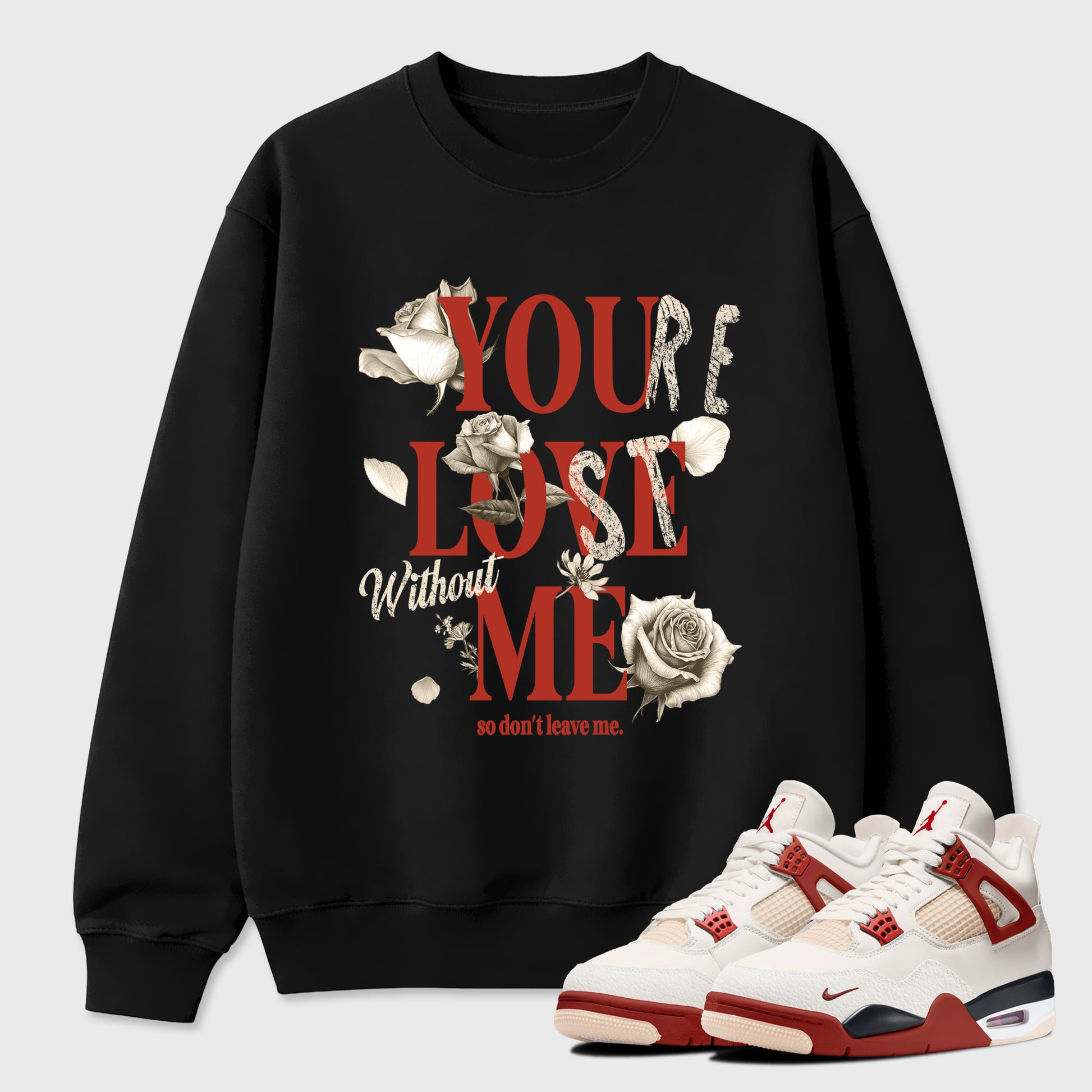 Sneaker match tees – Sneaker Tees To Match Air Jordan 4 Brick After Brick Shoes – You Love Me Tee Black 1