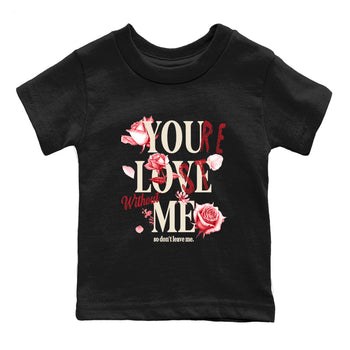 Sneaker match tees – Sneaker Tees To Match Air Jordan 4 Valentines Day Shoes – You Love Me Kids T-Shirt Black 2