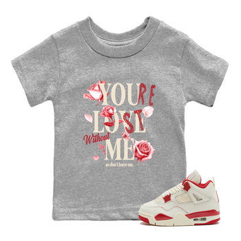 Sneaker match tees – Sneaker Tees To Match Air Jordan 4 Valentines Day Shoes – You Love Me Kids T-Shirt Heather Grey 1