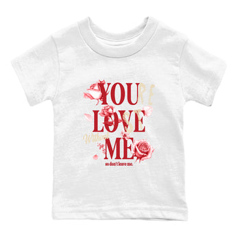 Sneaker match tees – Sneaker Tees To Match Air Jordan 4 Valentines Day Shoes – You Love Me Kids T-Shirt White 2