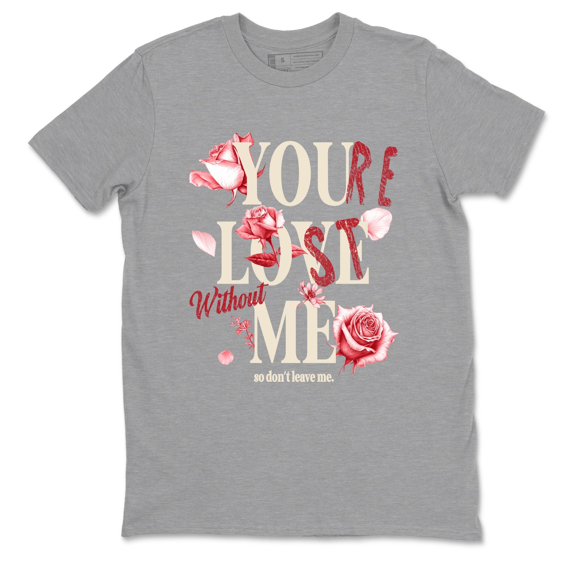 Sneaker match tees – Sneaker Tees To Match Air Jordan 4 Valentines Day Shoes – You Love Me Tee Heather Grey 2