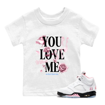 Sneaker match tees – Sneaker Tees To Match Air Jordan 5 35th Anniversary Shoes – You Love Me Kids T-Shirt White 1