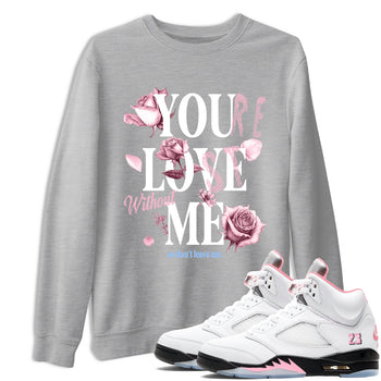 Sneaker match tees – Sneaker Tees To Match Air Jordan 5 35th Anniversary Shoes – You Love Me Tee Heather Grey 1