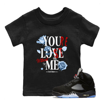 5s Black Metallic Reimagined shirts to match jordans You Love Me best t shirts to wear with jordans AJ5 Retro OG Reimagined match shoes to clothes SNRT Sneaker Tees Youth Baby Black 1 tee