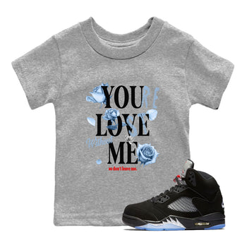 5s Black Metallic Reimagined shirts to match jordans You Love Me best t shirts to wear with jordans AJ5 Retro OG Reimagined match shoes to clothes SNRT Sneaker Tees Youth Baby Heather Grey 1 tee