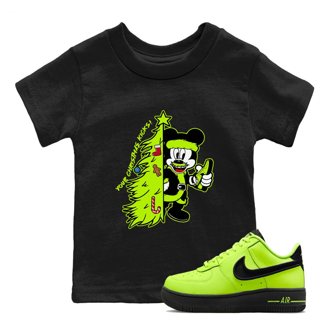 AF 1 Volt shirts to match jordansChristmas gift Your Christmas Kicks sneaker match tees Air Force 1 Dance Volt match shoes to clothes SNRT Sneaker Tees Youth Baby Black 1 tee