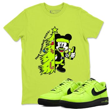 AF 1 Volt shirts to match jordansChristmas gift Your Christmas Kicks sneaker match tees Air Force 1 Dance Volt match shoes to clothes SNRT Sneaker Tees unisex cotton Safety Green 1 shirts