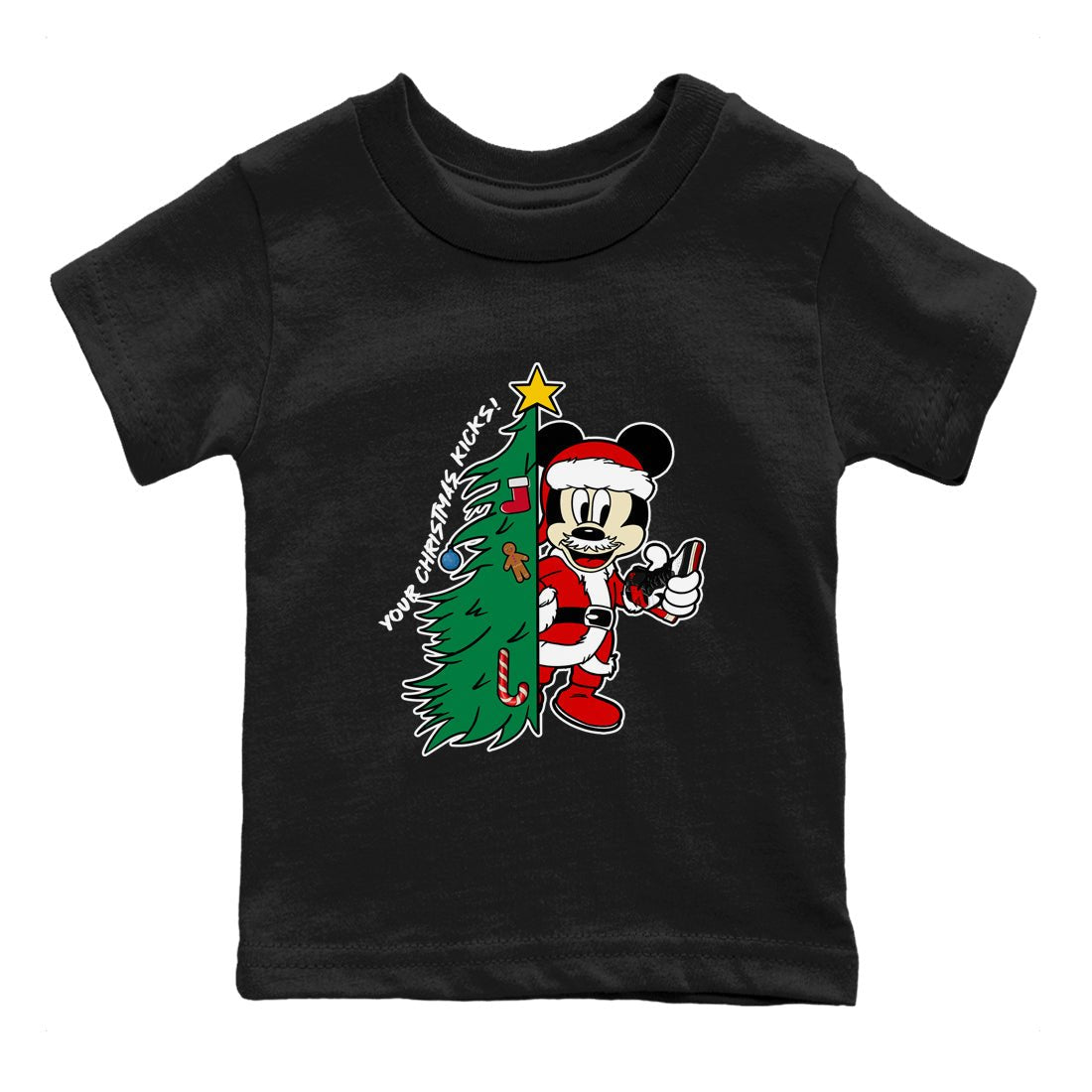 1s Black Toe Reimagined shirts to match jordansChristmas gift Your Christmas Kicks sneaker match tees Air Jordan 1 High OG Black Toe Reimagined match shoes to clothes SNRT Sneaker Tees Youth Baby Black 2 tee