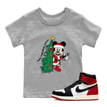 1s Black Toe Reimagined shirts to match jordansChristmas gift Your Christmas Kicks sneaker match tees Air Jordan 1 High OG Black Toe Reimagined match shoes to clothes SNRT Sneaker Tees Youth Baby Heather Grey 1 tee