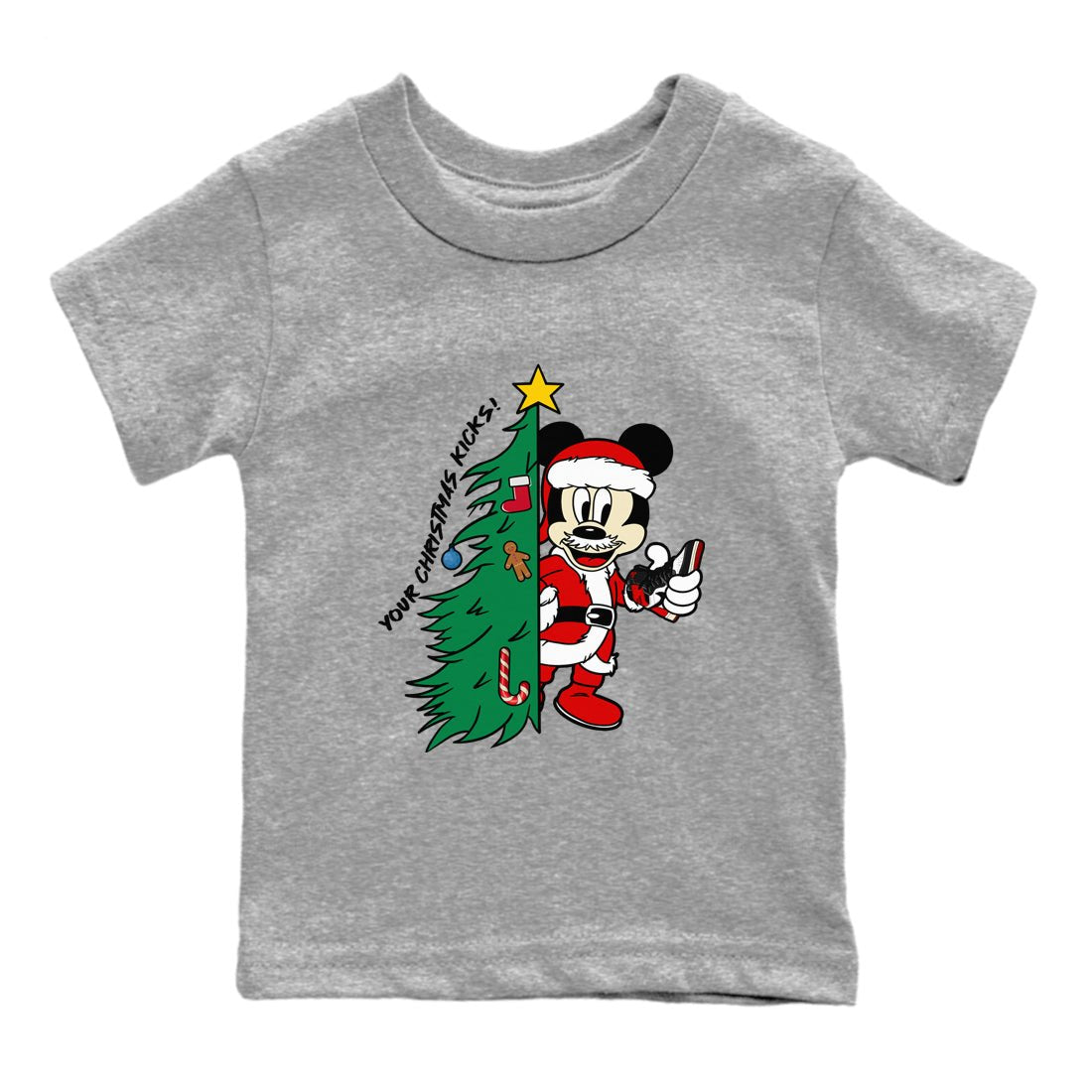 1s Black Toe Reimagined shirts to match jordansChristmas gift Your Christmas Kicks sneaker match tees Air Jordan 1 High OG Black Toe Reimagined match shoes to clothes SNRT Sneaker Tees Youth Baby Heather Grey 2 tee