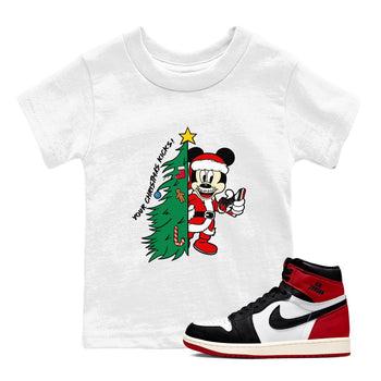 1s Black Toe Reimagined shirts to match jordansChristmas gift Your Christmas Kicks sneaker match tees Air Jordan 1 High OG Black Toe Reimagined match shoes to clothes SNRT Sneaker Tees Youth Baby White 1 tee