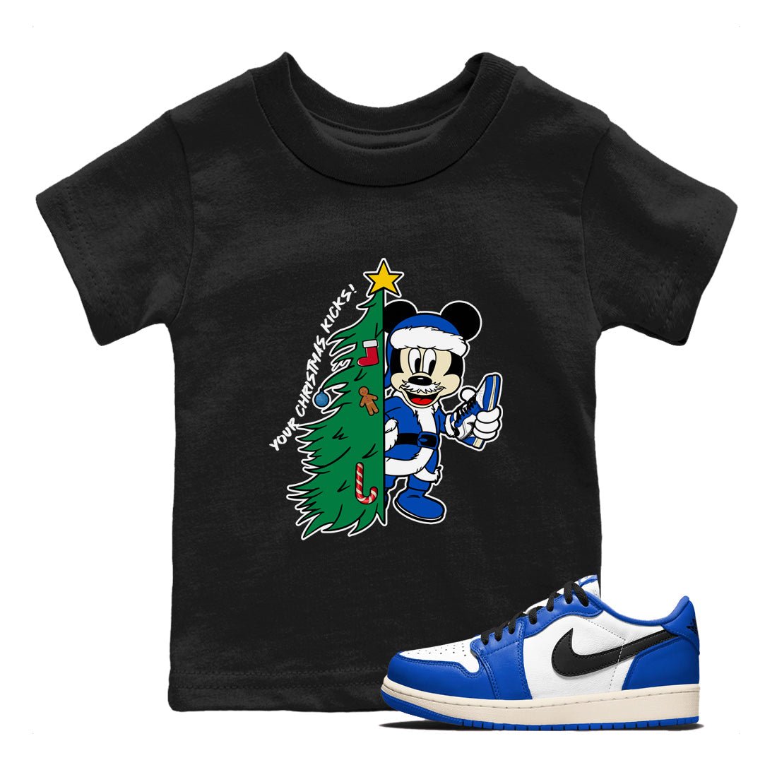 1s Game Royal shirts to match jordansChristmas gift Your Christmas Kicks sneaker match tees Air Jordan 1 Low OG Game Royal match shoes to clothes SNRT Sneaker Tees Youth Baby Black 1 tee