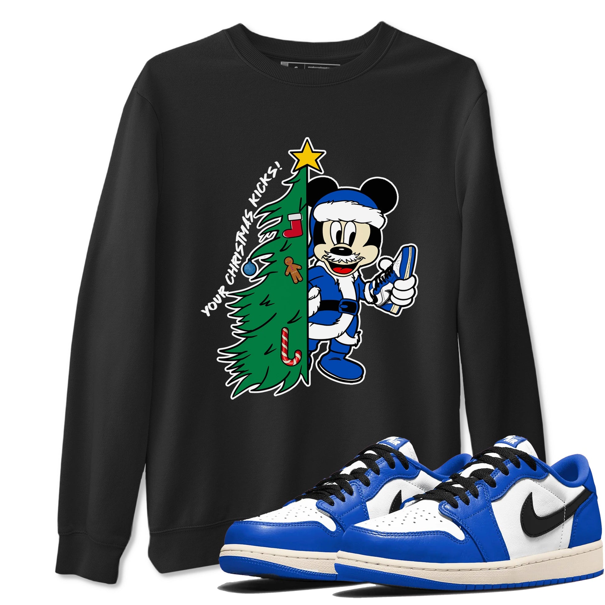 1s Game Royal shirts to match jordansChristmas gift Your Christmas Kicks sneaker match tees Air Jordan 1 Low OG Game Royal match shoes to clothes SNRT Sneaker Tees unisex cotton Black 1 shirts