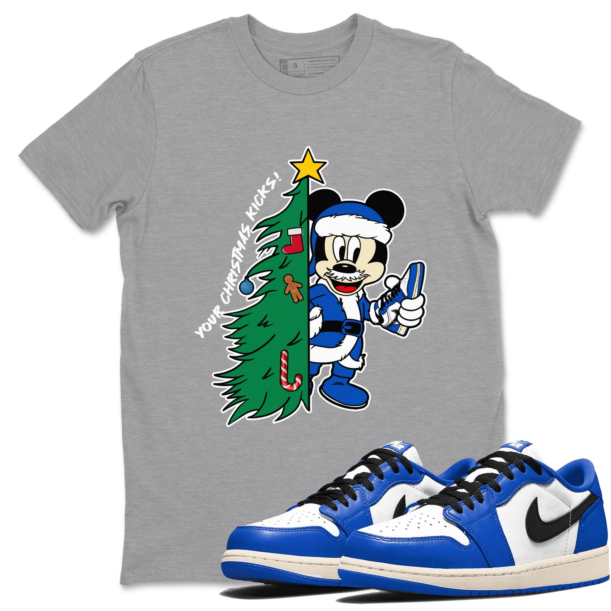 1s Game Royal shirts to match jordansChristmas gift Your Christmas Kicks sneaker match tees Air Jordan 1 Low OG Game Royal match shoes to clothes SNRT Sneaker Tees unisex cotton Heather Grey 1 shirts