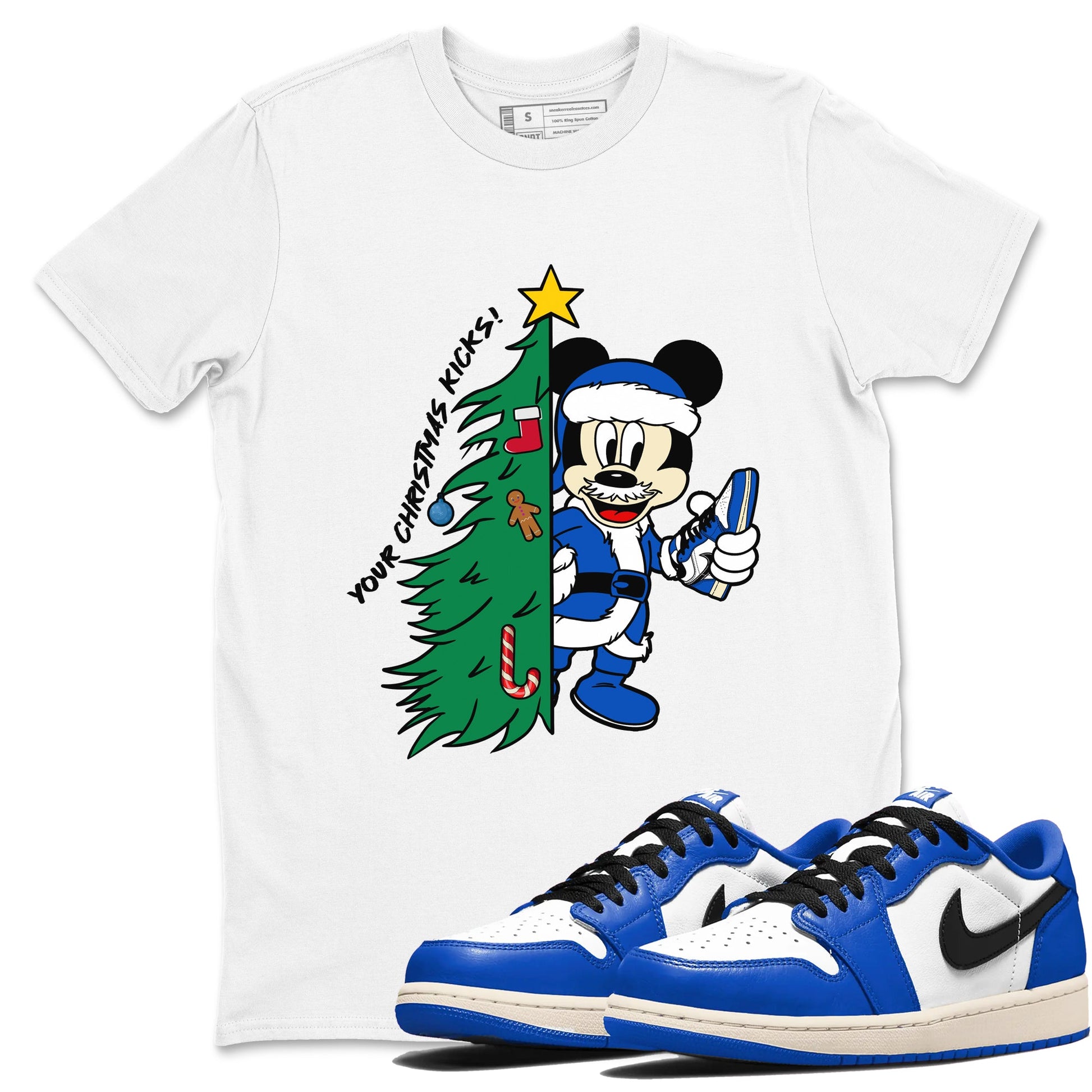 1s Game Royal shirts to match jordansChristmas gift Your Christmas Kicks sneaker match tees Air Jordan 1 Low OG Game Royal match shoes to clothes SNRT Sneaker Tees unisex cotton White 1 shirts