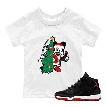 11s Bred Velvet shirts to match jordans Christmas Gift Your Christmas Kicks sneaker match tees Air Jordan 11 Retro Bred Velvet match shoes to clothes SNRT Sneaker Tees Youth Baby White 1 tee