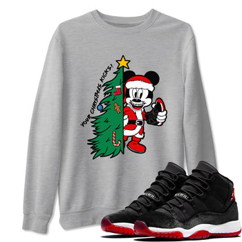 11s Bred Velvet shirts to match jordans Christmas Gift Your Christmas Kicks sneaker match tees Air Jordan 11 Retro Bred Velvet match shoes to clothes SNRT Sneaker Tees unisex cotton Heather Grey 1 shirts