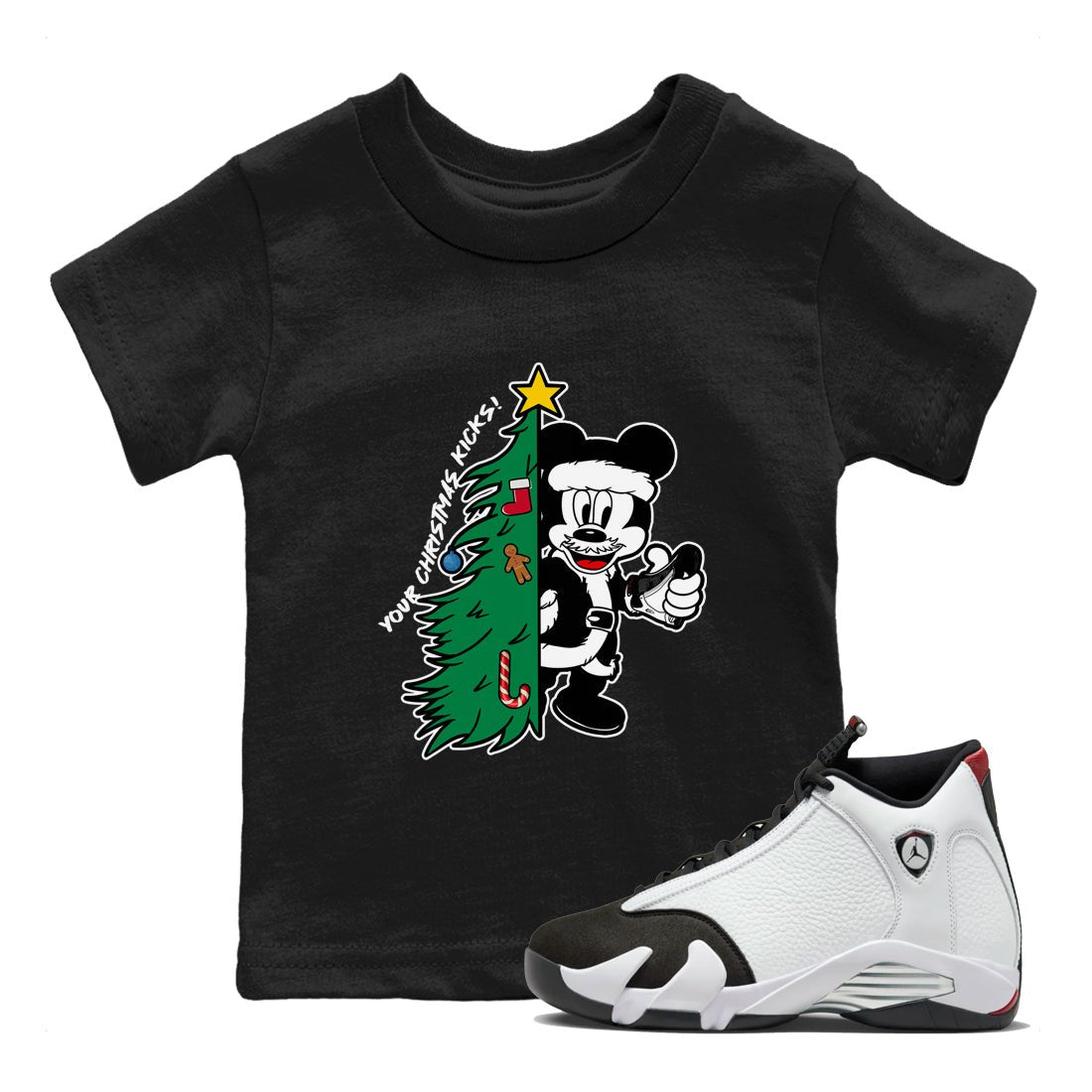 14s Black Toe shirts to match jordansChristmas gift Your Christmas Kicks sneaker match tees Air Jordan 14 Black Toe match shoes to clothes SNRT Sneaker Tees Youth Baby Black 1 tee