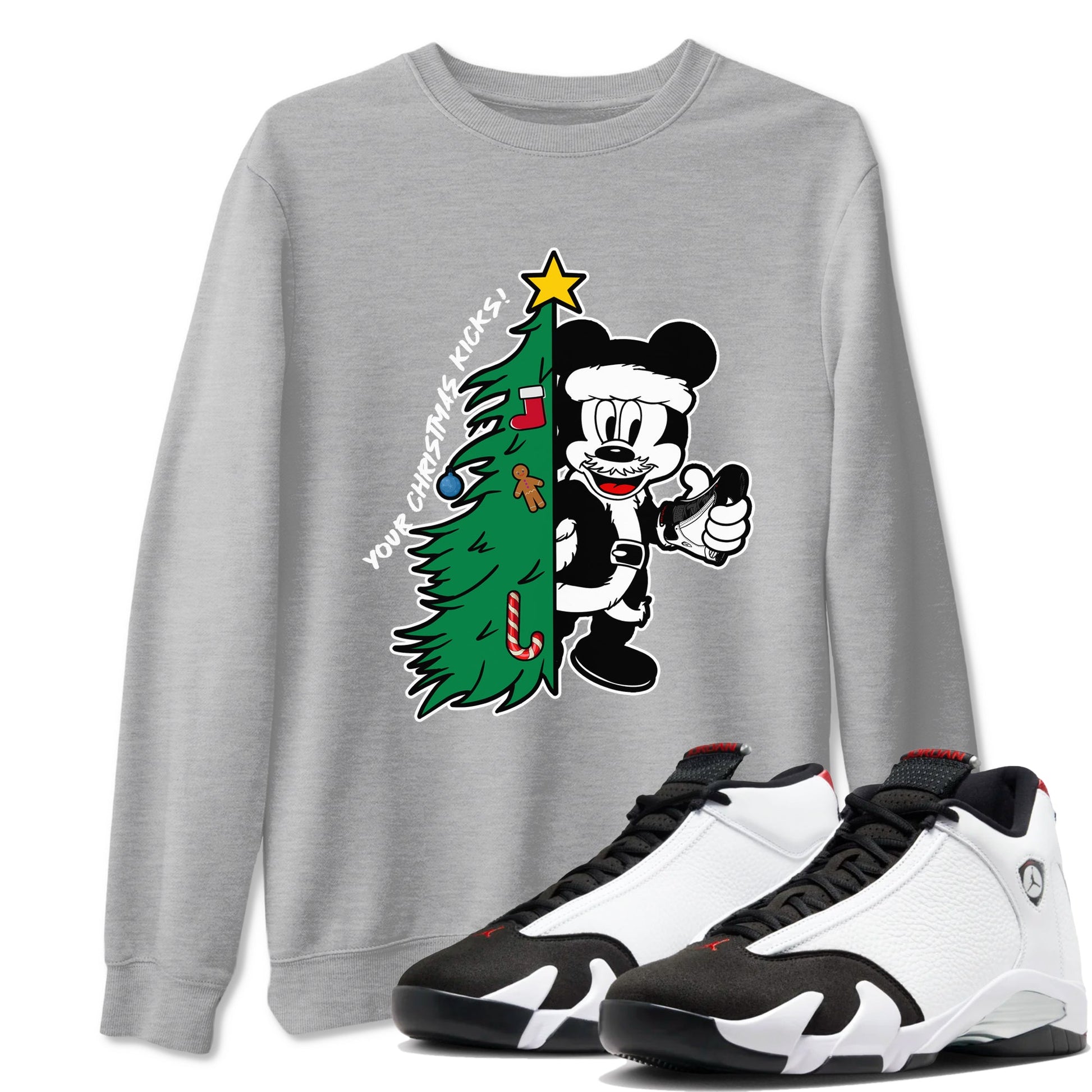 14s Black Toe shirts to match jordansChristmas gift Your Christmas Kicks sneaker match tees Air Jordan 14 Black Toe match shoes to clothes SNRT Sneaker Tees unisex cotton Heather Grey 1 shirts