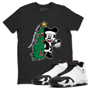 14s Black Toe shirts to match jordansChristmas gift Your Christmas Kicks sneaker match tees Air Jordan 14 Black Toe match shoes to clothes SNRT Sneaker Tees unisex cotton Black 1 shirts