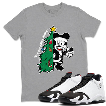 14s Black Toe shirts to match jordansChristmas gift Your Christmas Kicks sneaker match tees Air Jordan 14 Black Toe match shoes to clothes SNRT Sneaker Tees unisex cotton Heather Grey 1 shirts