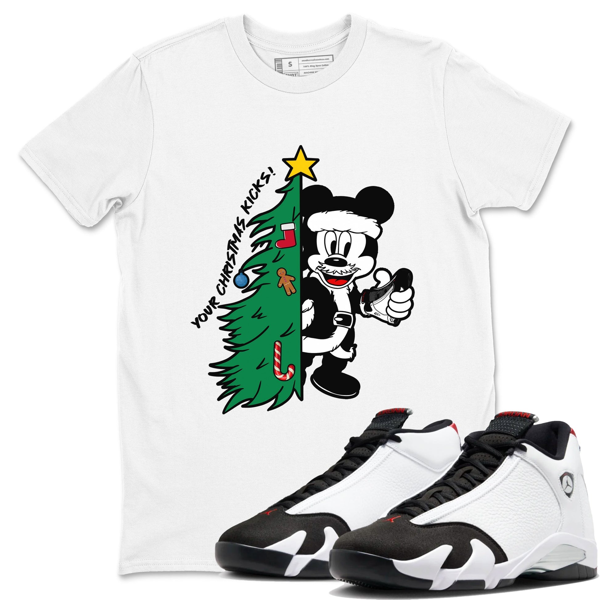 14s Black Toe shirts to match jordansChristmas gift Your Christmas Kicks sneaker match tees Air Jordan 14 Black Toe match shoes to clothes SNRT Sneaker Tees unisex cotton White 1 shirts