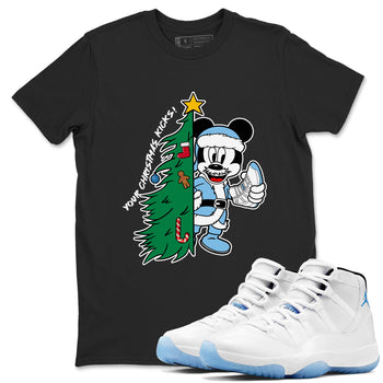 11s Legend Blue (Columbia) shirts to match jordans Your Chrsitmas Kicks sneaker match tees Air Jordan 11 Retro Legend Blue match shoes to clothes SNRT Sneaker Tees unisex cotton Black 1 shirts