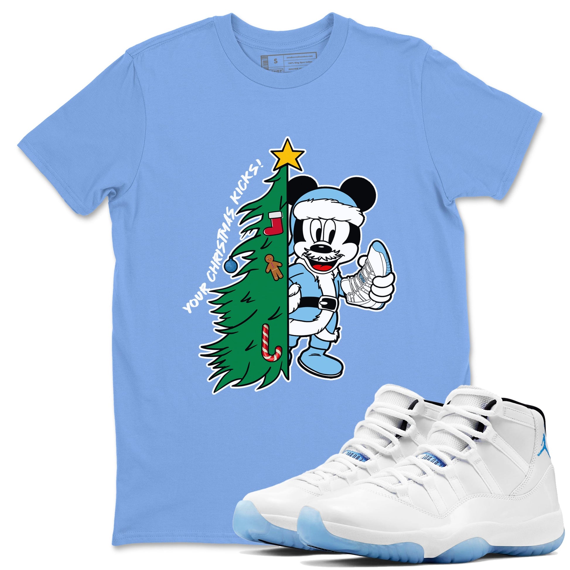 11s Legend Blue (Columbia) shirts to match jordans Your Chrsitmas Kicks sneaker match tees Air Jordan 11 Retro Legend Blue match shoes to clothes SNRT Sneaker Tees unisex cotton Carolina Blue 1 shirts