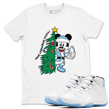 11s Legend Blue (Columbia) shirts to match jordans Your Chrsitmas Kicks sneaker match tees Air Jordan 11 Retro Legend Blue match shoes to clothes SNRT Sneaker Tees unisex cotton White 1 shirts