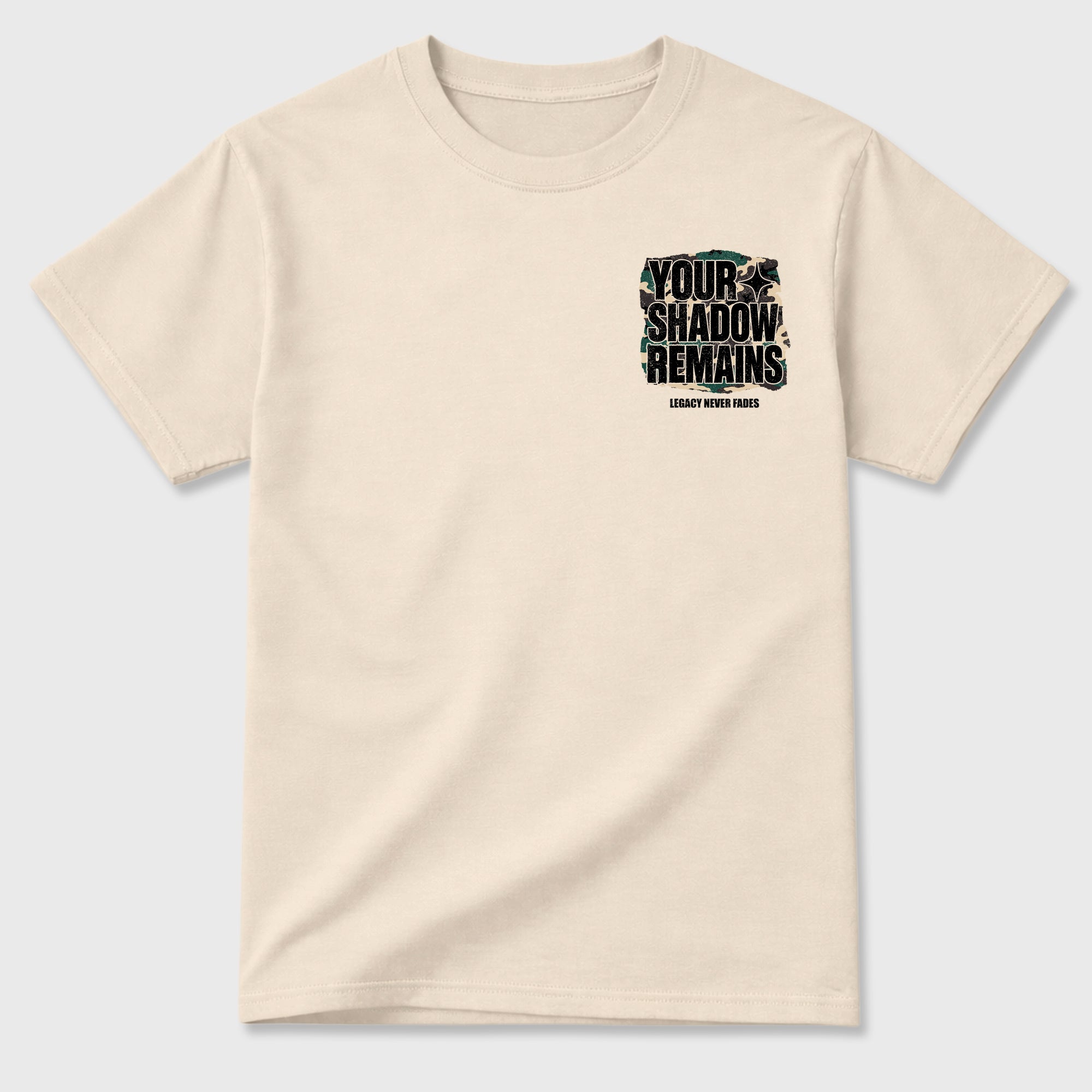 Your Shadow Remains Graphic T-Shirt featuring original streetwear artwork designed to match the . Natural Graphic T-Shirt.