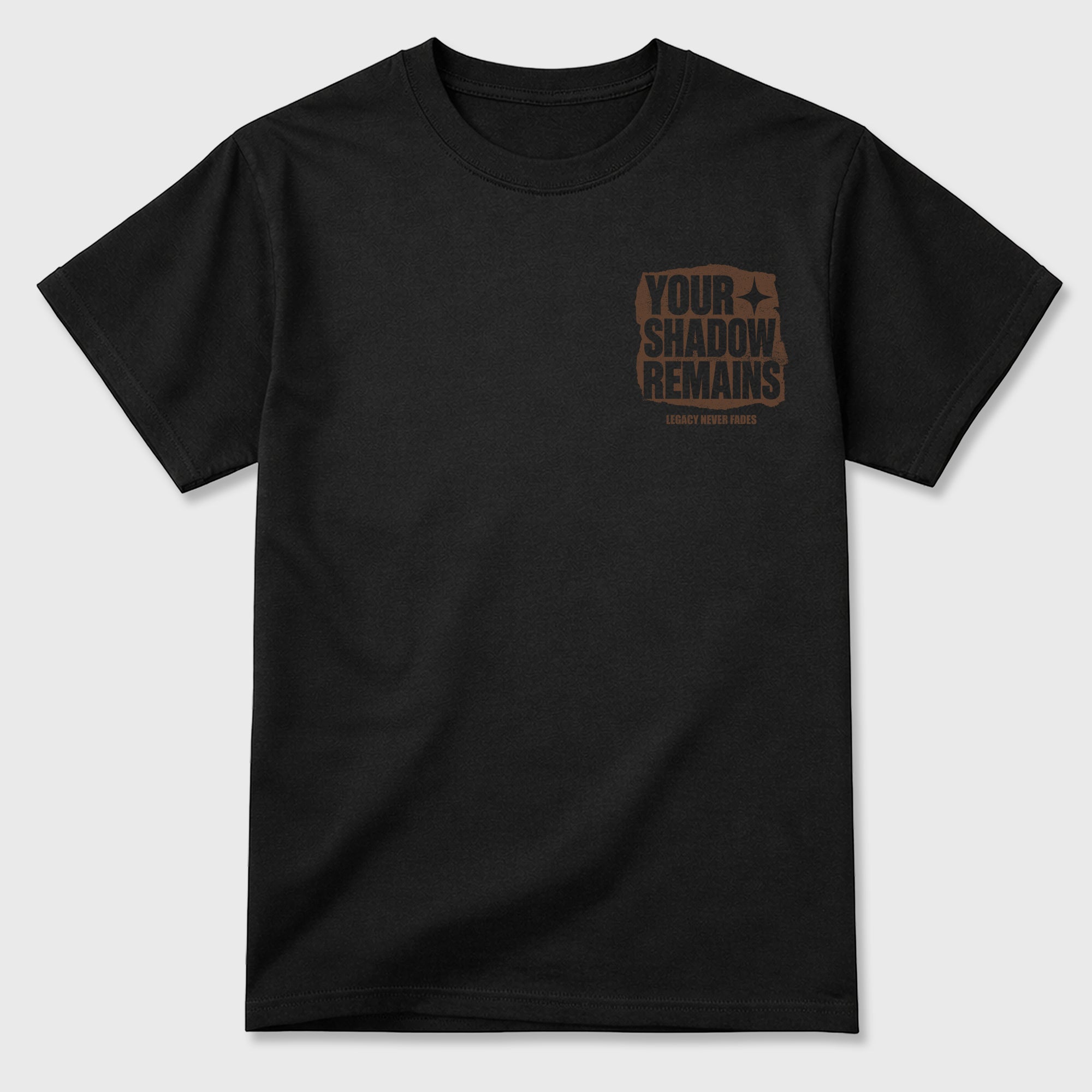 Your Shadow Remains Graphic T-Shirt featuring original streetwear artwork designed to match the . Black Graphic T-Shirt.