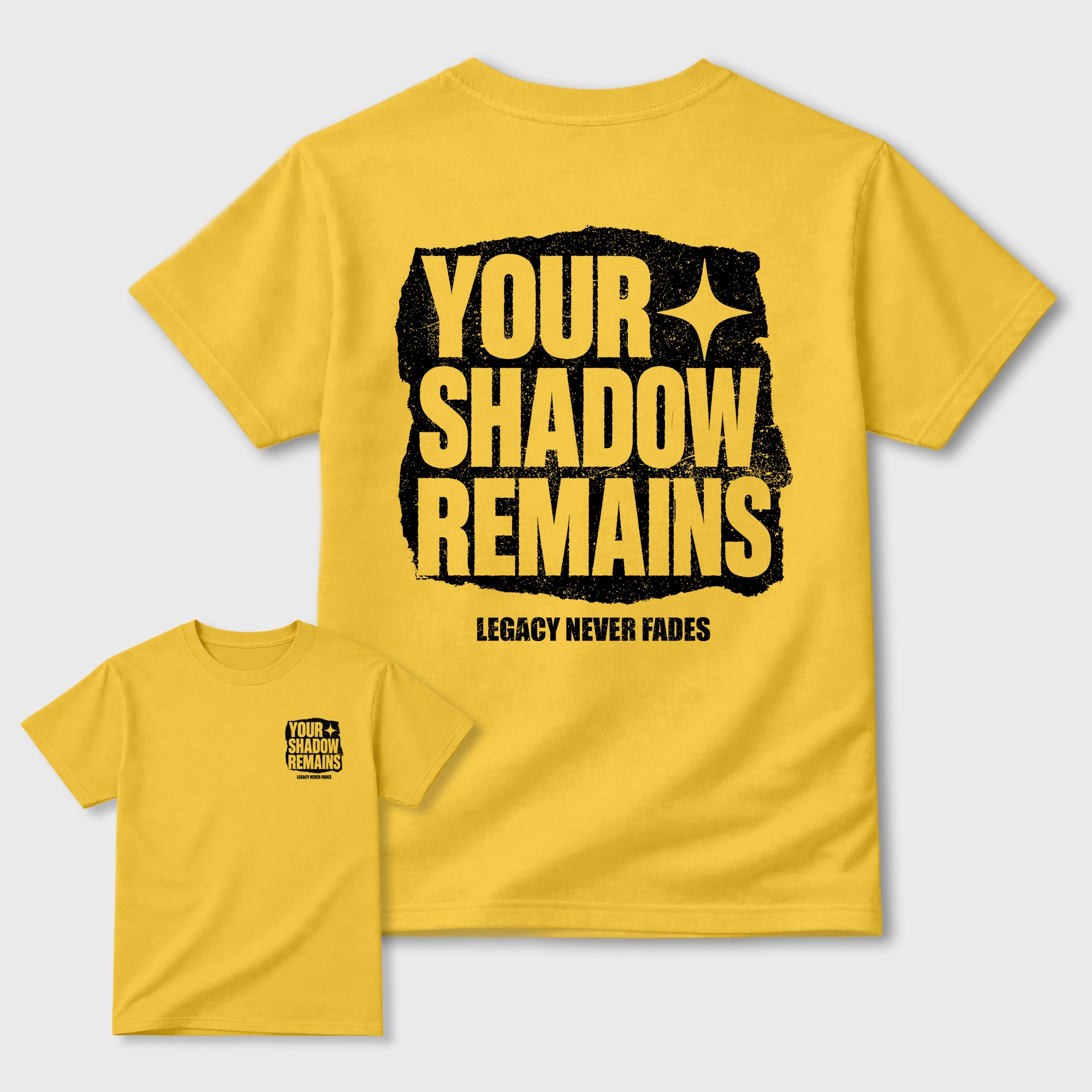 Your Shadow Remains Graphic T-Shirt featuring original streetwear artwork designed to complement the bold Tour Yellow and Dark Blue Grey accents of the Air Jordan 4 Tour Yellow. Daisy Graphic T-Shirt.