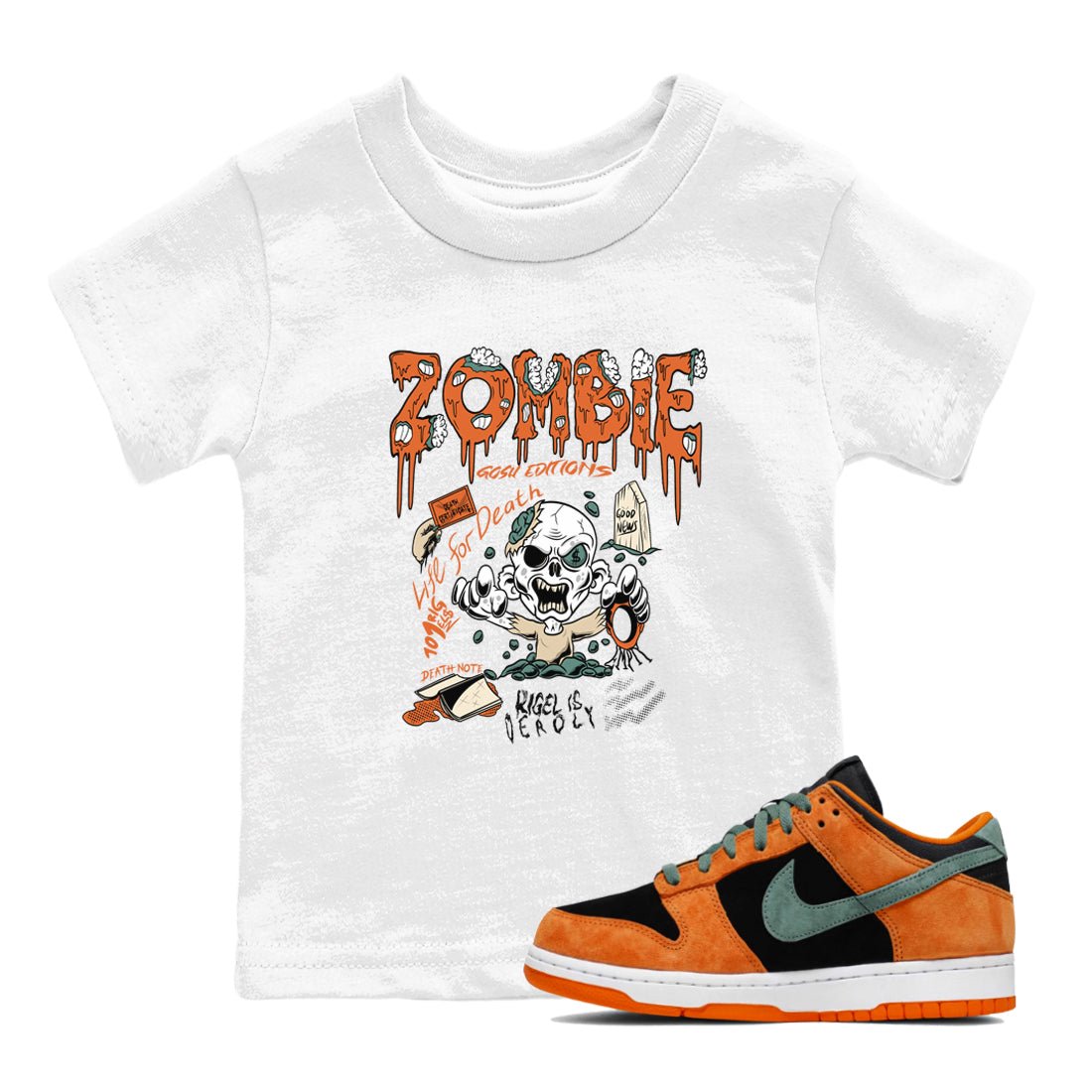 Dunk Low Ceramic shirts to match jordans Zombie Grave unique Halloween sneaker tee Dunk Ceramic match shoes to clothes SNRT Sneaker Tees Youth Baby White 1 tee