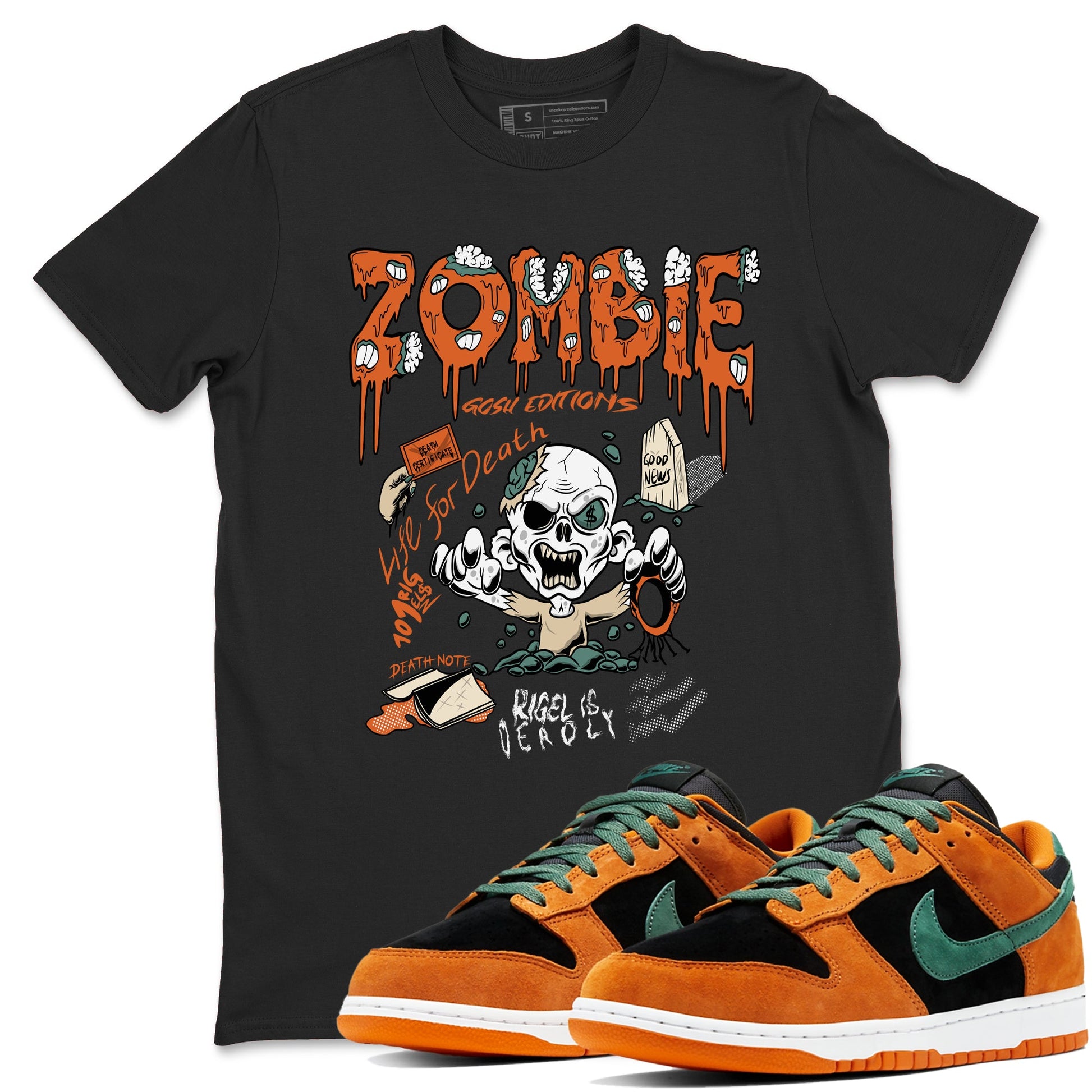 Dunk Low Ceramic shirts to match jordans Zombie Grave unique Halloween sneaker tee Dunk Ceramic match shoes to clothes SNRT Sneaker Tees unisex cotton Black 1 shirts