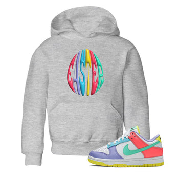 Dunk Easter Candy Sneaker Match Tees 3D Easter Typo Sneaker Tees Nike Easter Sneaker Release Tees Kids Shirts Heather Grey 1