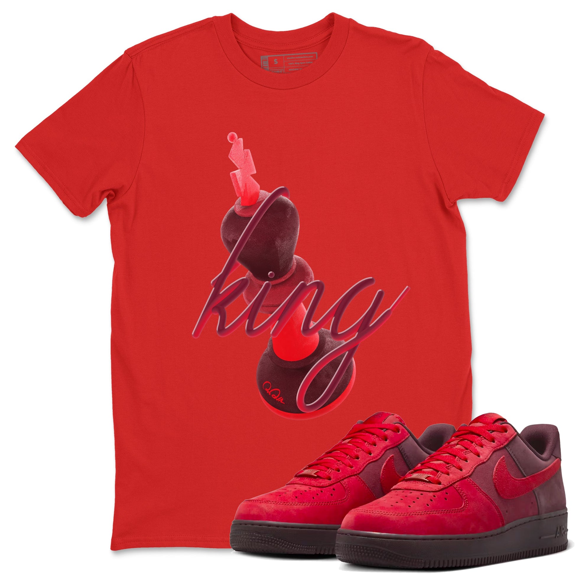 Air Force 1 Layers of Love shirt to match jordans 3D King sneaker tees af1 Layers of Love SNRT Sneaker Release Tees unisex cotton Red 1 crew neck shirt