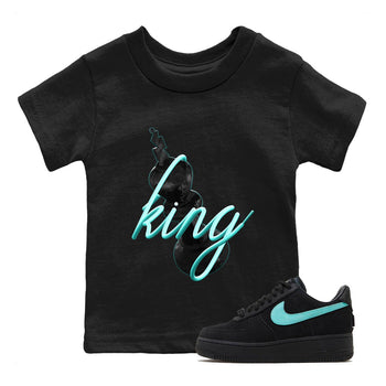 Air Force 1 Tiffany Sneaker Match Tees 3D King Sneaker Tees Nike Tiffany AF1Sneaker Release Tees Kids Shirts Black 1