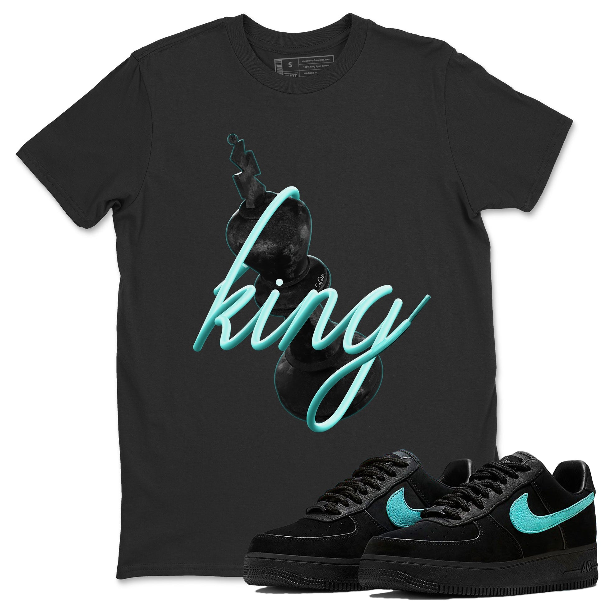 Air Force 1 Tiffany Sneaker Match Tees 3D King Sneaker Tees Nike Tiffany AF1Sneaker Release Tees Unisex Shirts Black 1