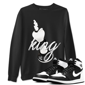 1s Black White shirt to match jordans 3D King sneaker tees Air Jordan 1 High OG Black White SNRT Sneaker Release Tees unisex cotton Black 1 crew neck shirt