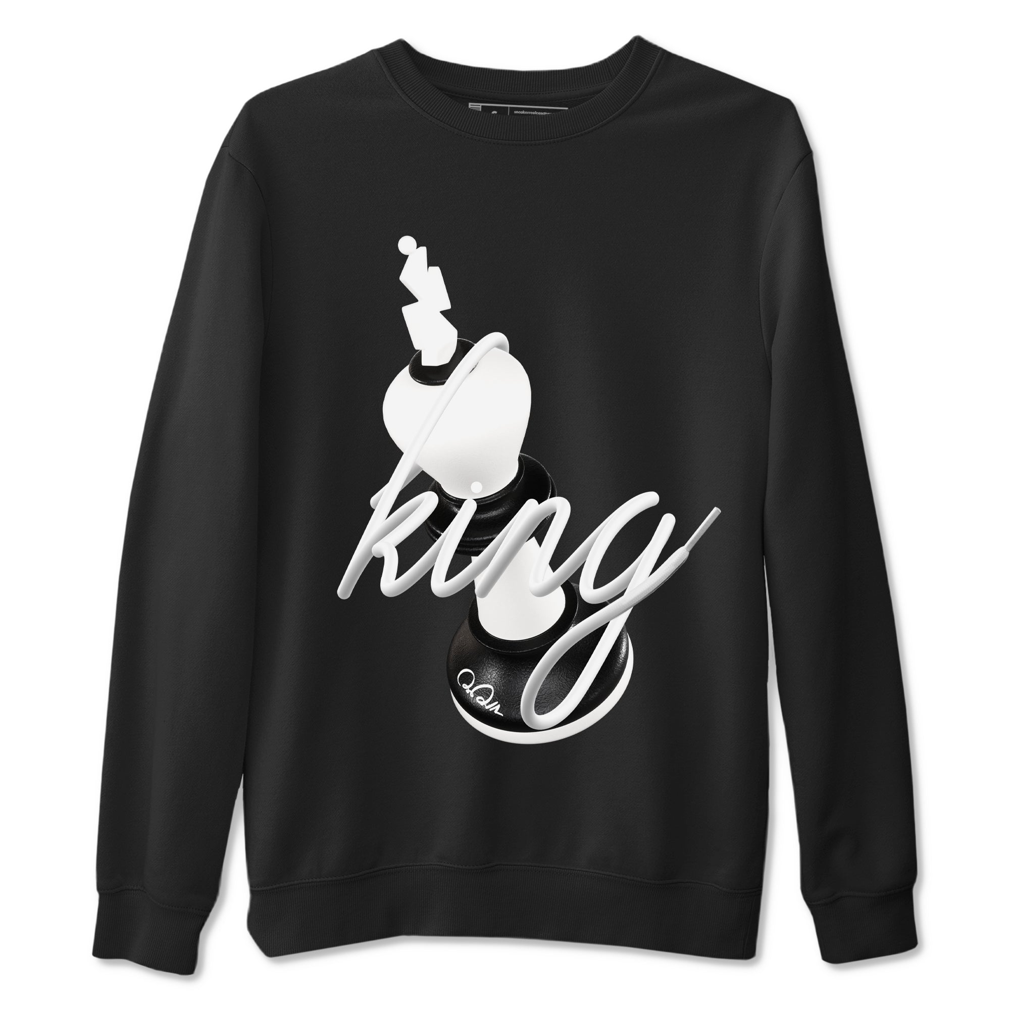 1s Black White shirt to match jordans 3D King sneaker tees Air Jordan 1 High OG Black White SNRT Sneaker Release Tees unisex cotton Black 2 crew neck shirt