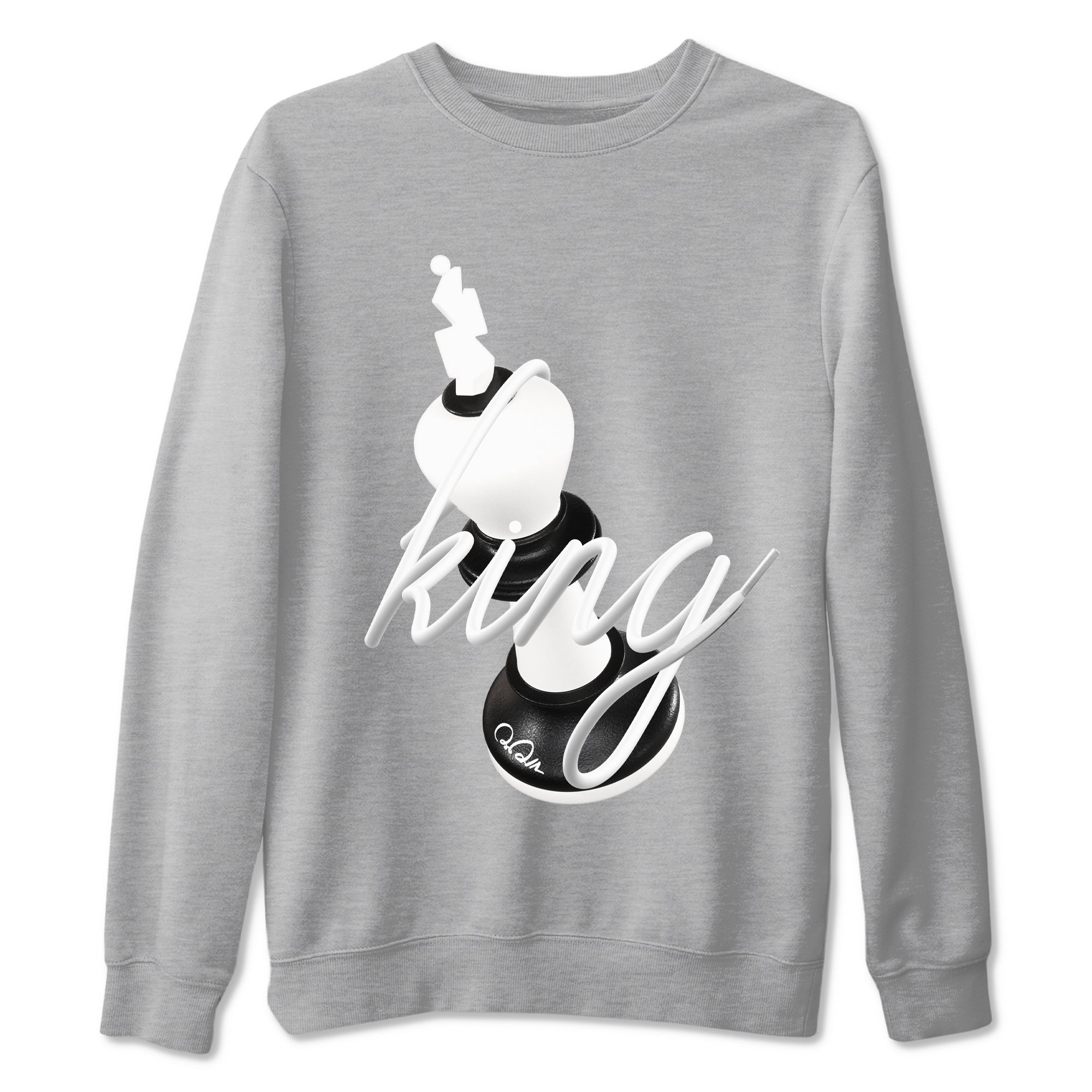1s Black White shirt to match jordans 3D King sneaker tees Air Jordan 1 High OG Black White SNRT Sneaker Release Tees unisex cotton Heather Grey 2 crew neck shirt