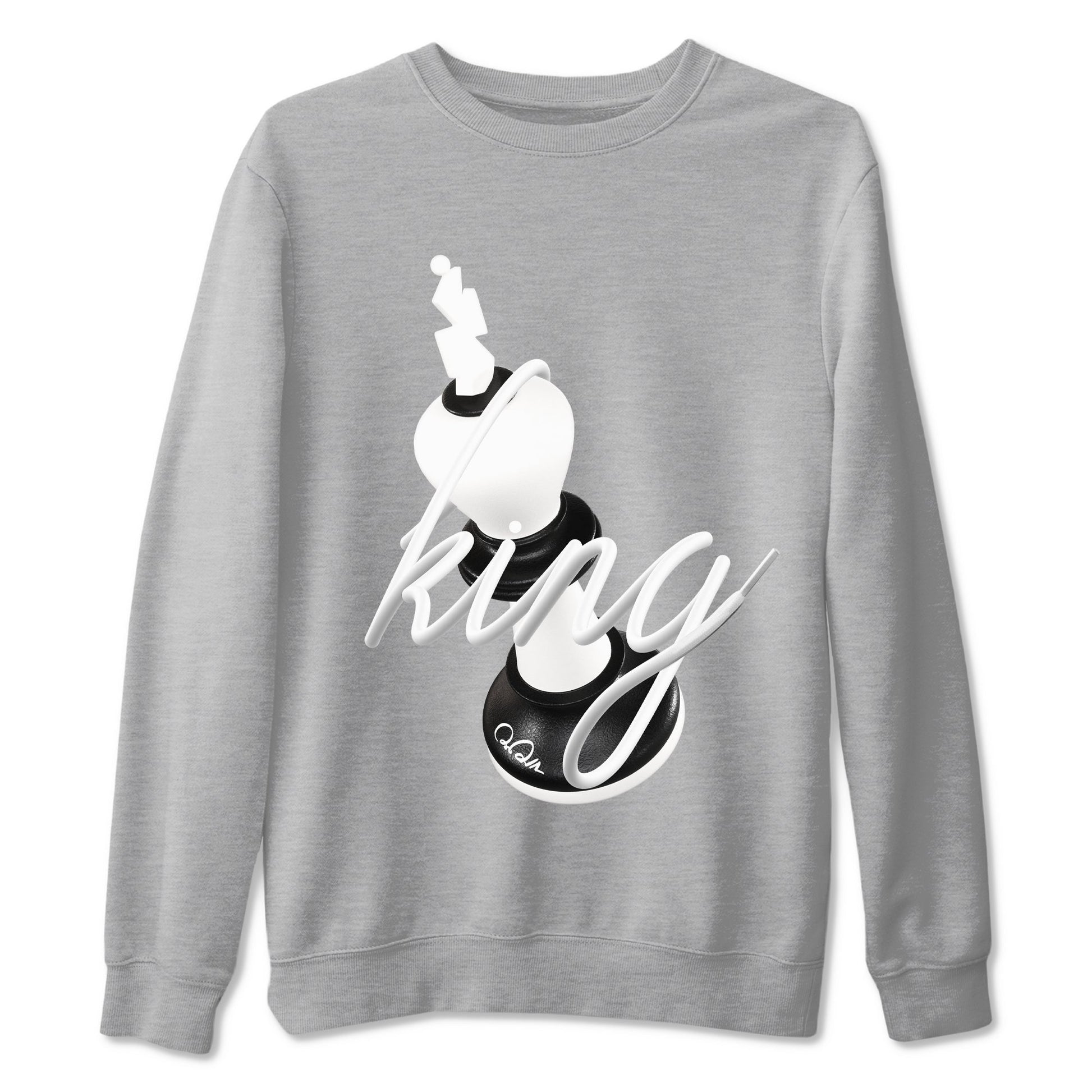 1s Black White shirt to match jordans 3D King sneaker tees Air Jordan 1 High OG Black White SNRT Sneaker Release Tees unisex cotton Heather Grey 2 crew neck shirt