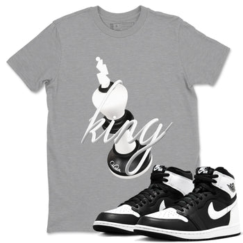 1s Black White shirt to match jordans 3D King sneaker tees Air Jordan 1 High OG Black White SNRT Sneaker Release Tees unisex cotton Heather Grey 1 crew neck shirt