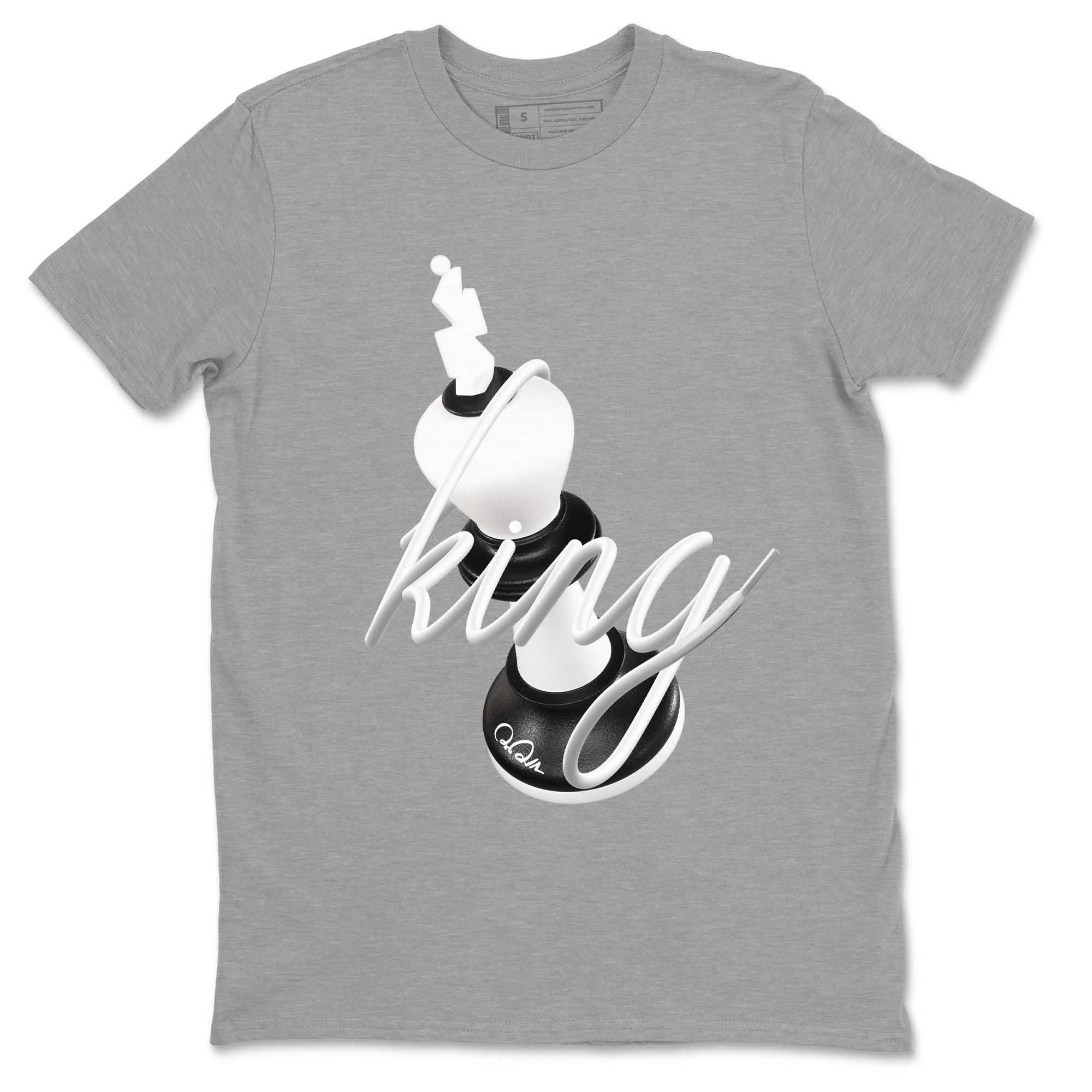 1s Black White shirt to match jordans 3D King sneaker tees Air Jordan 1 High OG Black White SNRT Sneaker Release Tees unisex cotton Heather Grey 2 crew neck shirt